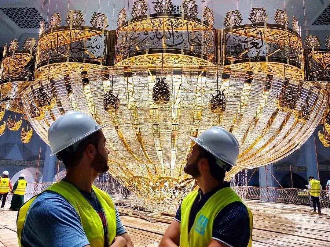 The Luminous Giants: The World's Largest Mosque Chandeliers